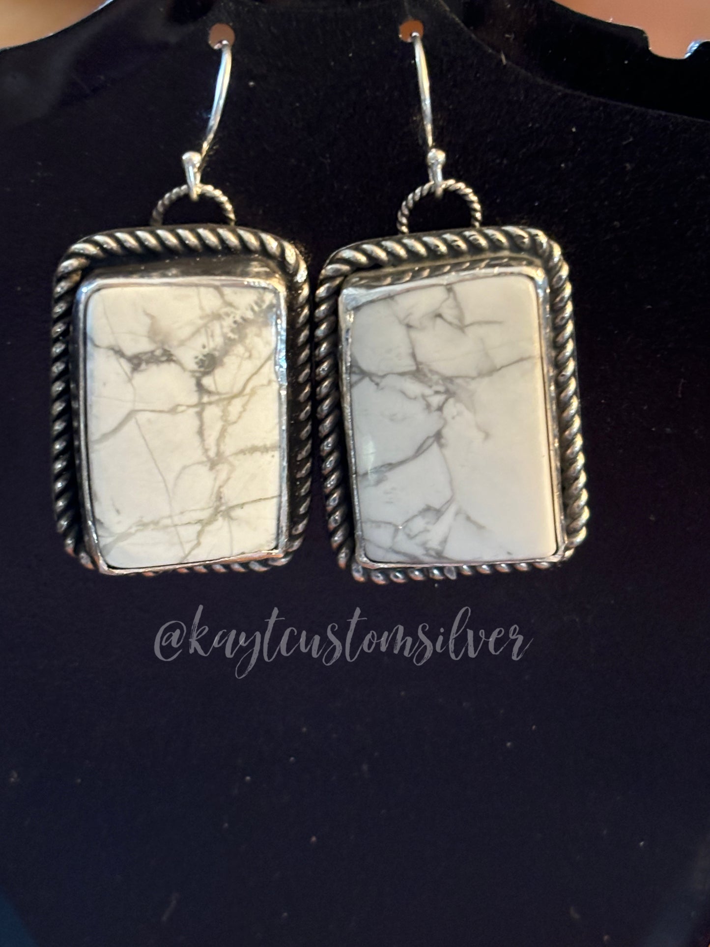 Roped Howlite earrings