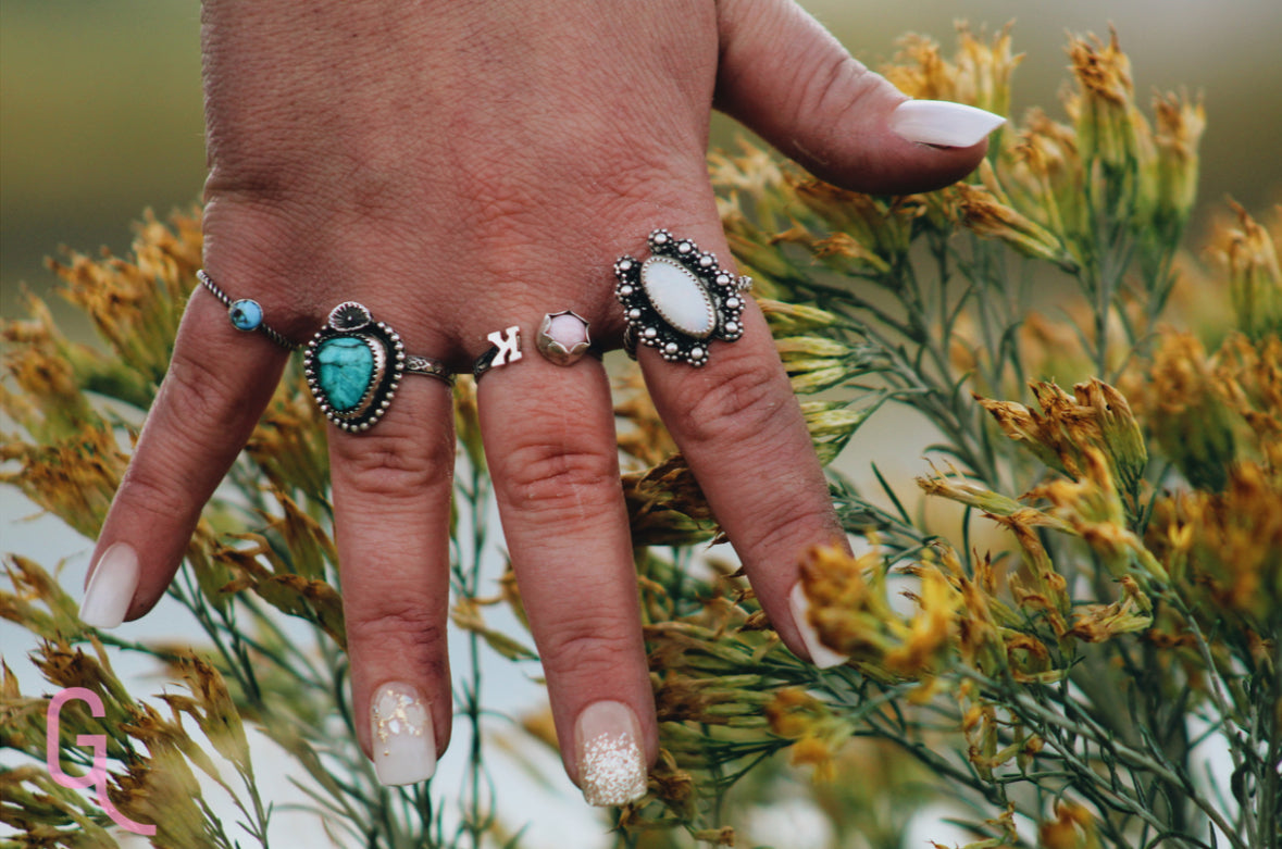 White opal adjustable ring 