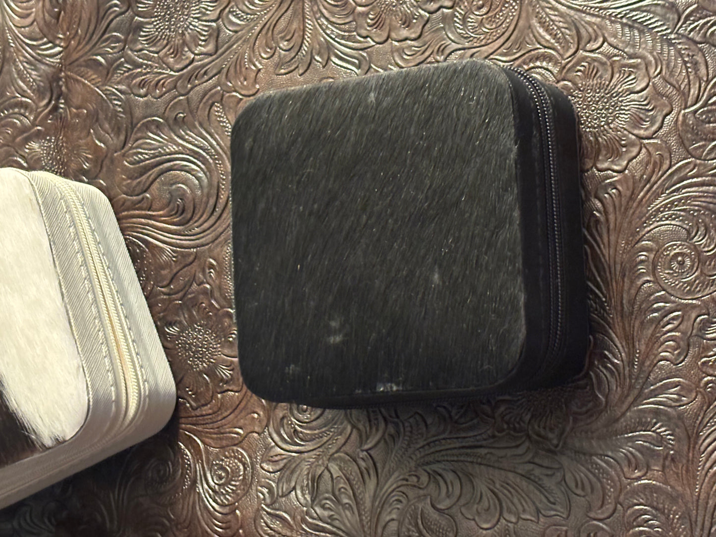 Cow hide jewelry box