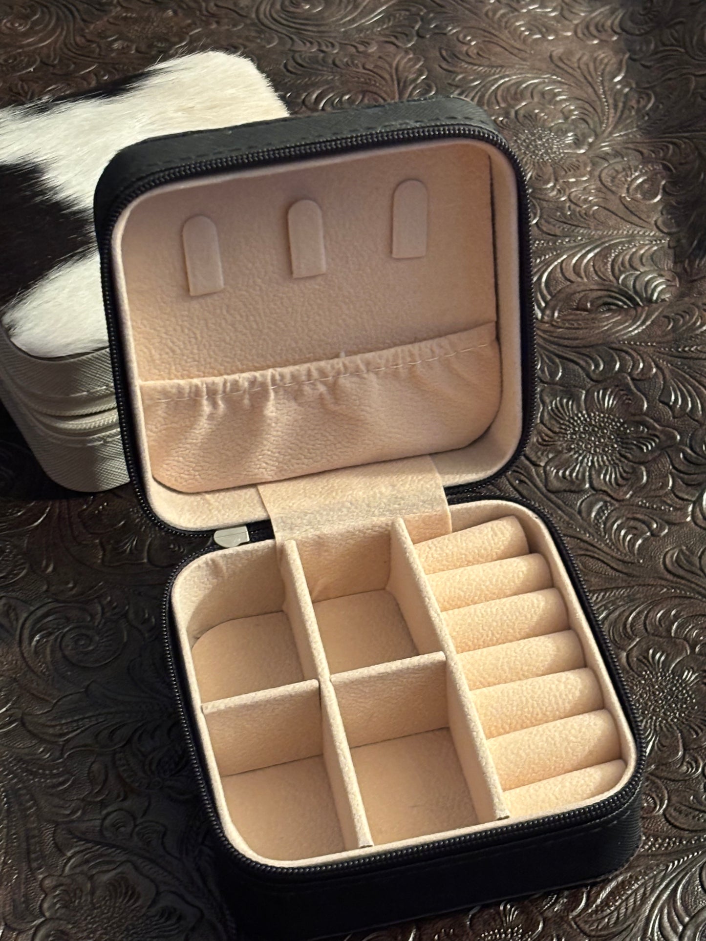 Cow hide jewelry box