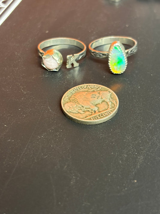 K ￼pink pearl opal ring