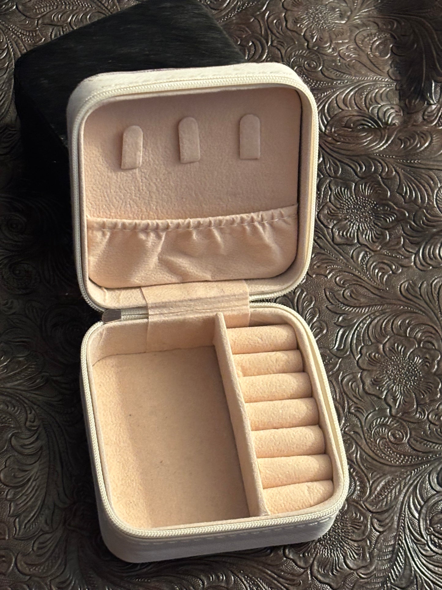 Cow hide jewelry box!