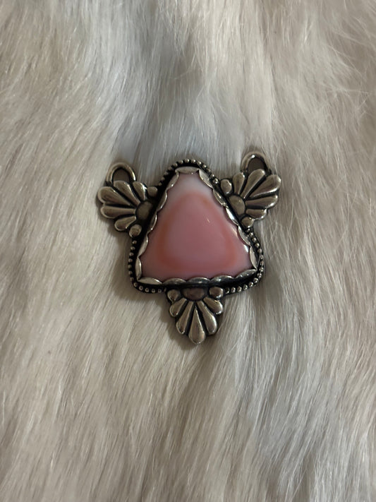 Pink conch triangle pendant