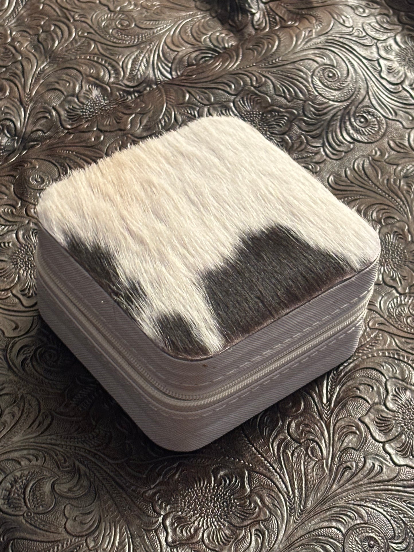 Cow hide jewelry box!